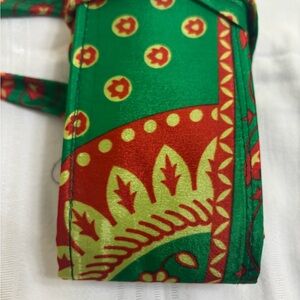 Green and Red Patterned Women's Bag